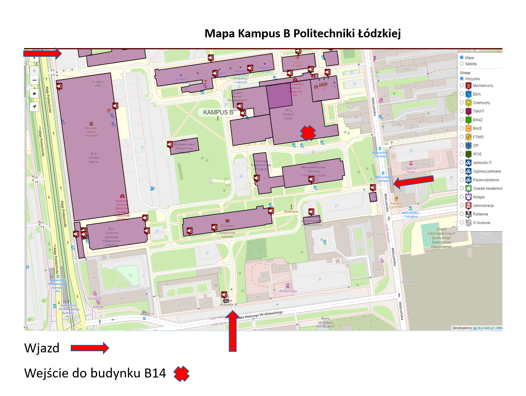 Mapka kampus B